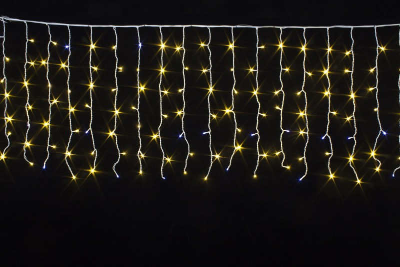 Гирлянда уличная светодиодный занавес "Дождь" 3 х 0,7 метра 209 LED ламп (Теплый Белый с мерцанием)
