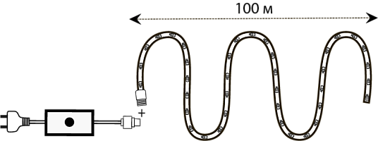 Светодиодный дюралайт двухжильный 100 метров 24LED на 1м, круглый 10,5 мм, мерцающий (теплый белый)